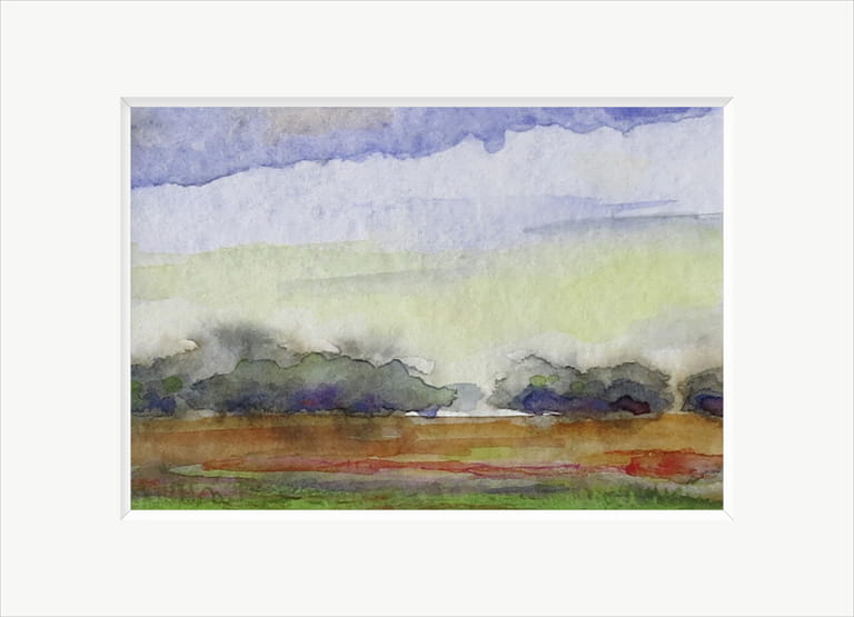 Abendlicht – Aquarell/Buntstift/Papier