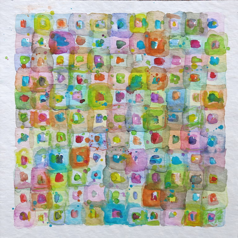 Colour Cubes – Aquarell auf Papier