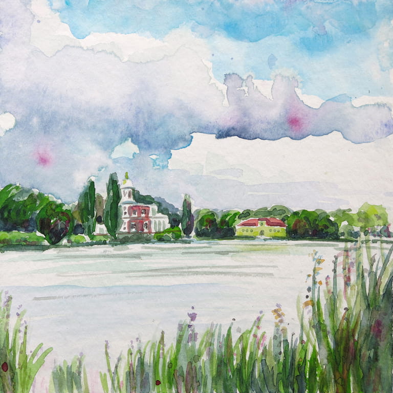 Am Heiligen See – Aquarell auf Papier