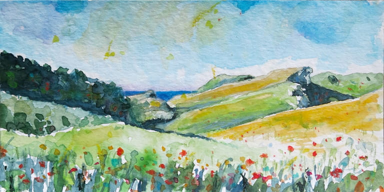 Landschaft – Aquarell auf Papier