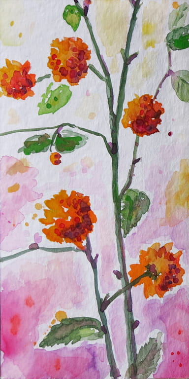 Pink/Orange – Aquarell auf Papier