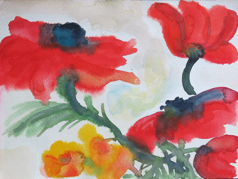 Mohn (nach Nolde) – Aquarell auf Papier