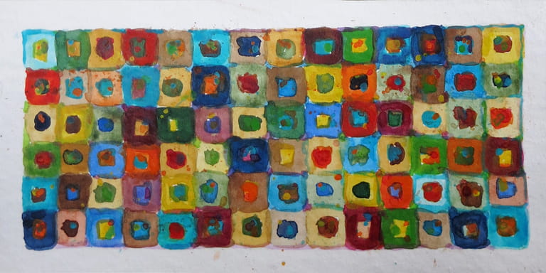 Colour Cubes – Aquarell auf Papier