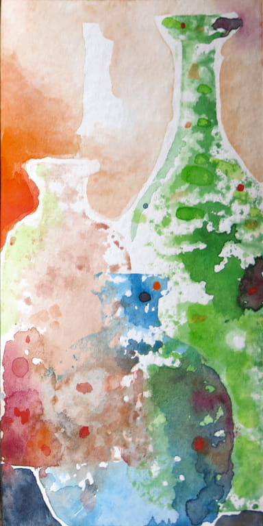 Flaschen – Aquarell auf Papier