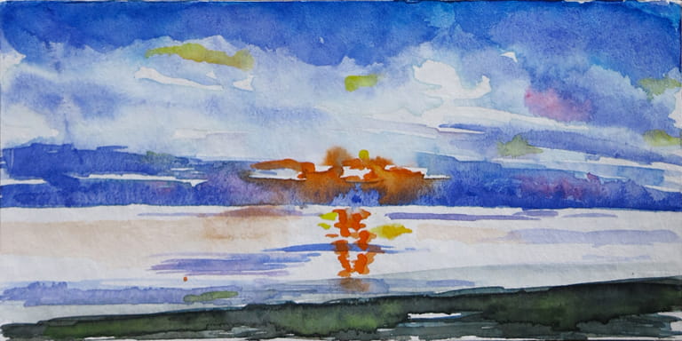 Strand II – Aquarell auf Papier