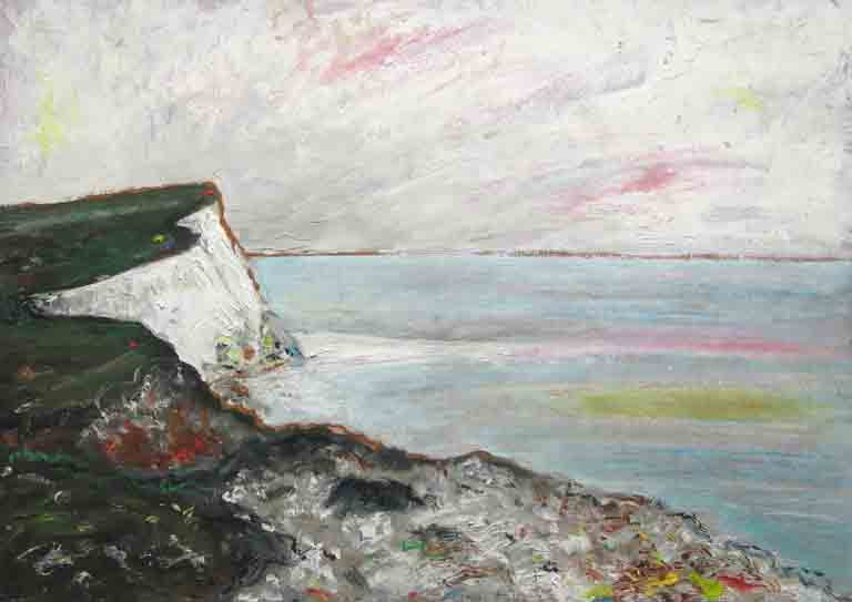 Seaford Coast – Öl auf Packpapier